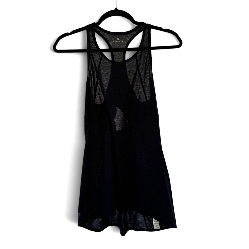 Athleta Womens Navy Blue Racerback Activewear Tank Top Small RN 54023